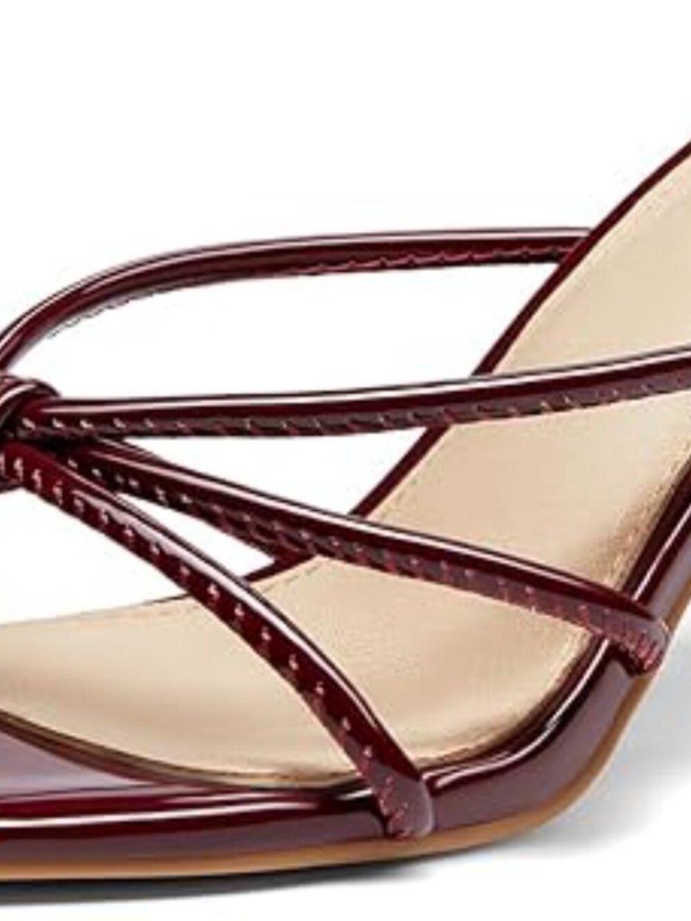 Women’s Square Open Toe Flip Flops Stiletto Heels Strappy Thong Slide on Slingba - Picture 3 of 5